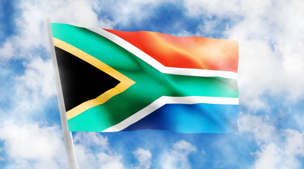 istock South Africa flag on sky background. 914045686