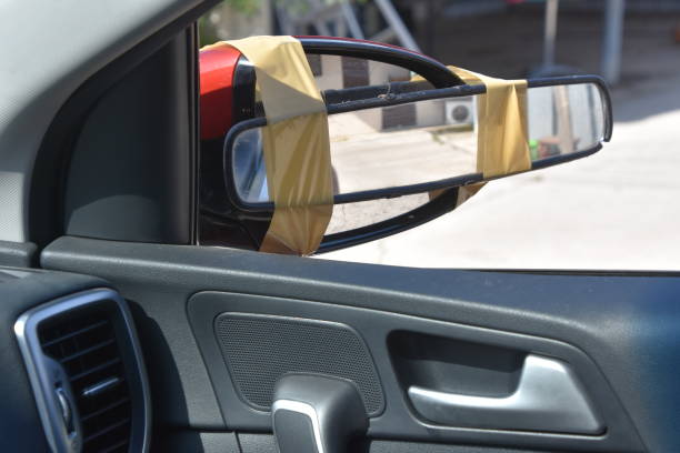 istock funny improvisation, a mirror paste on a side mirror of a vehicle 914046326