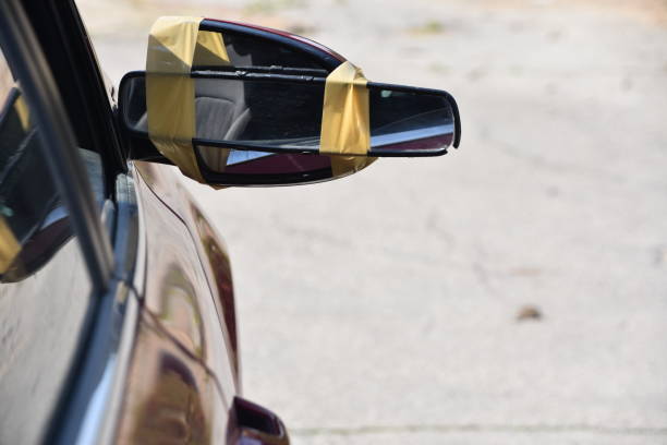 istock funny improvisation, a mirror paste on a side mirror of a vehicle 914046596