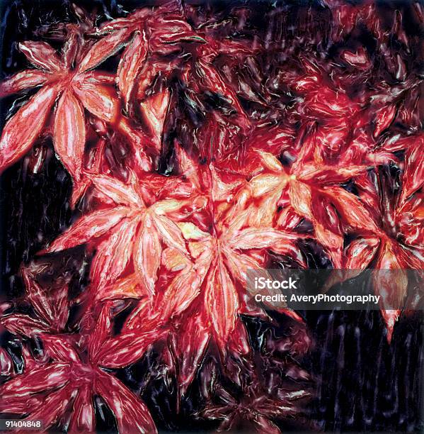Красный Клен Листья — стоковые фотографии и другие картинки Painterly Effect - Painterly Effect, Без людей, Вертикальный