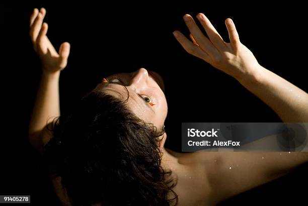 Lost In The Dark Stock Photo - Download Image Now - Anxiety, Black Background, Black Color