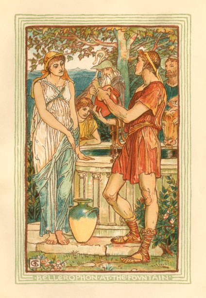 istock Bellerophon at the fountain - Greek mythology 914053334