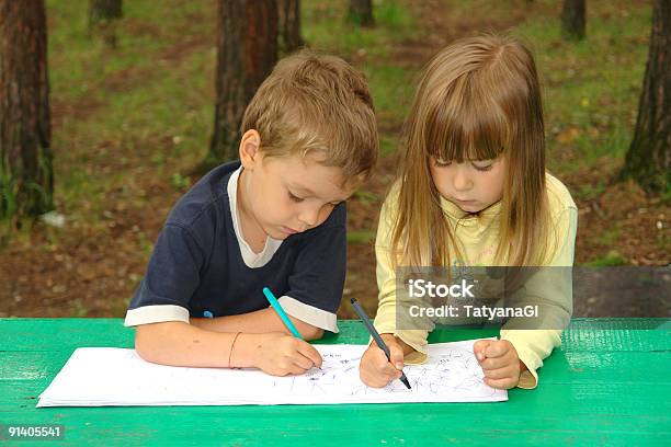 Draw Stock Photo - Download Image Now - Child, Concentration, Medical Test