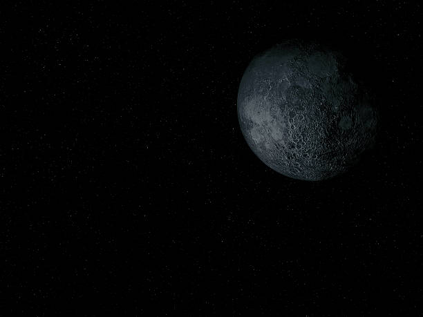 Detailed photograph of the half moon showing craters and lunar texture against a black night sky.
