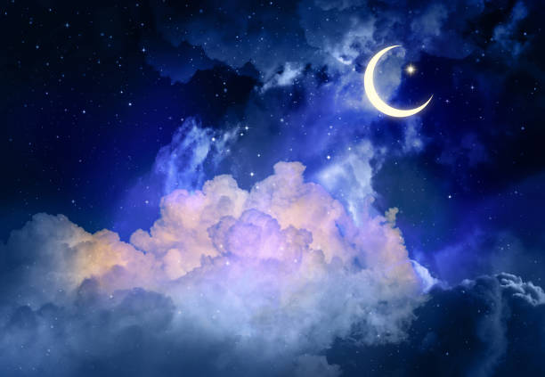 istock Night sky and moon, stars,Ramadan Kareem. 914056660