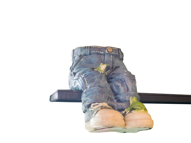 Statue of children, isolated on white background with clipping path.