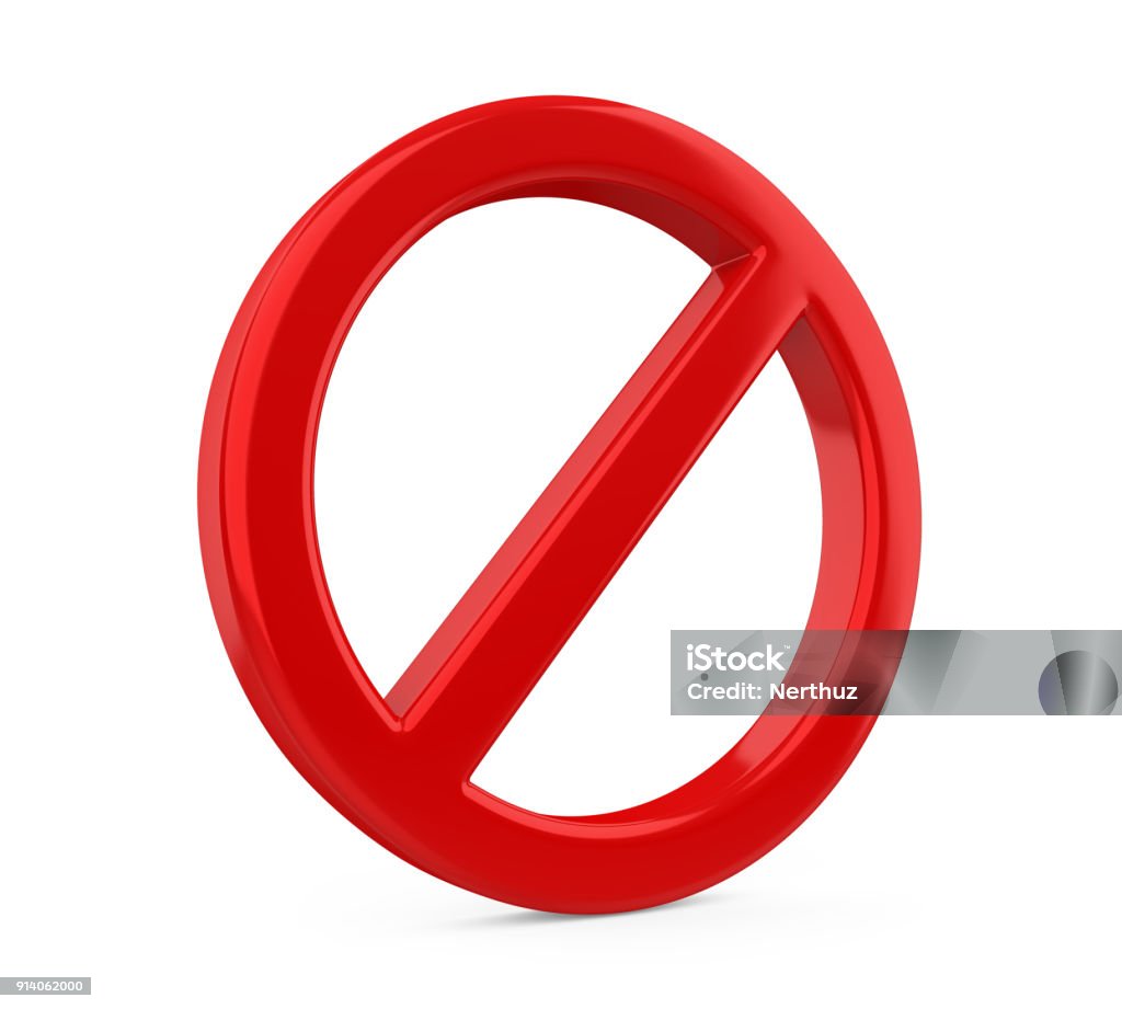 Panneau interdit rouge isolé - Photo de Interdit libre de droits