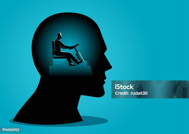 Human Head Being Controlled By A Businessman Stock Illustration - Download Image Now - Contemplation, Control, Human Brain