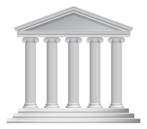 griechischen oder römischen tempel spalten - ionic stock-grafiken, -clipart, -cartoons und -symbole