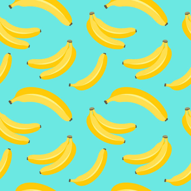 illustrations, cliparts, dessins animés et icônes de motif à la banane. - banane