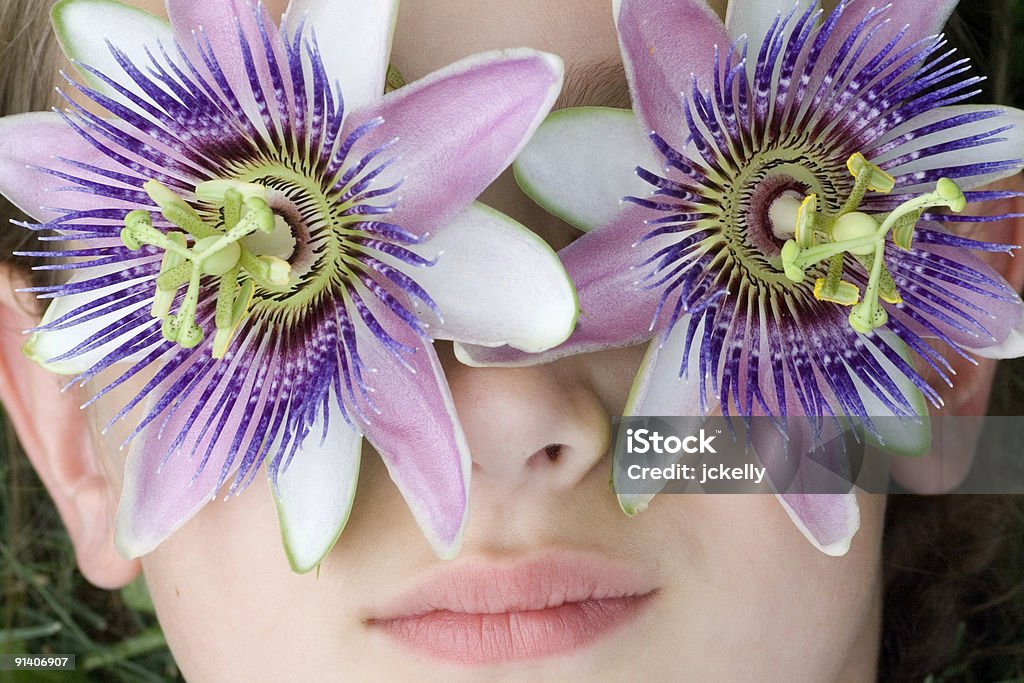 Flower face  Passion Flower Stock Photo