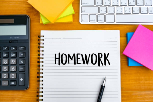 istock book top view Conceptual of homewor School notebook 914073368