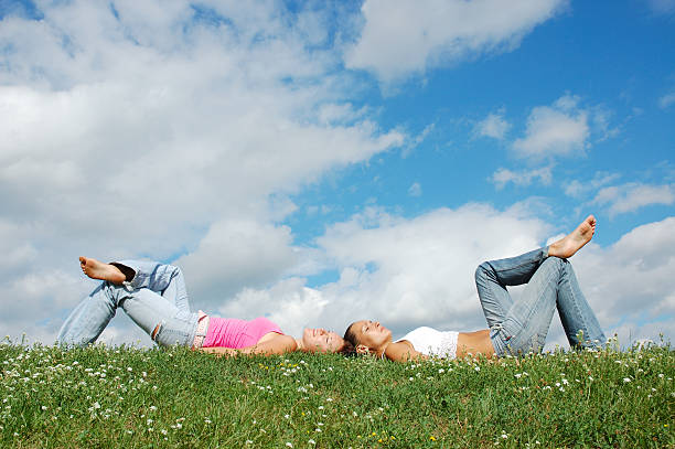 istock Girls on the meadow 91407377