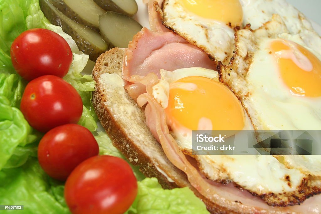 Ham and Eggs  Bread Stock Photo