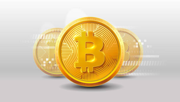 istock Bitcoins money Virtual currency concept background. Golden bitcoin coin blockchain technology for crypto currency. Digital money currency. Vector stock illustration. EPS 10 914077358