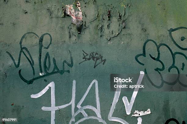 Green Texture Stock Photo - Download Image Now - Graffiti, Label, Wall - Building Feature