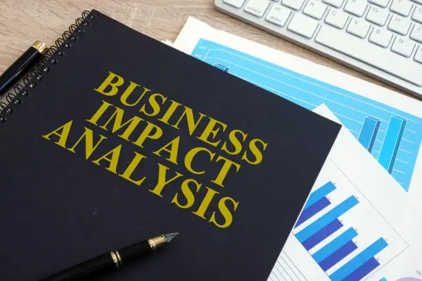 Business impact analysis (BIA) on a office desk.