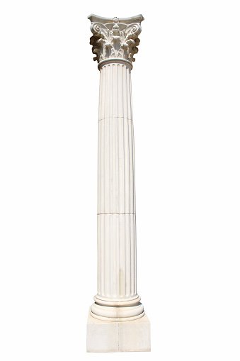 Column Pillar Isolated on White Background, 3d rendering, illustration