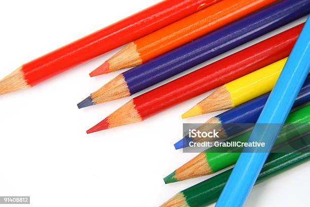 Colored Pencils Educational Or Art Background Stock Photo - Download Image Now - Art, Art And Craft, Art and Craft Equipment
