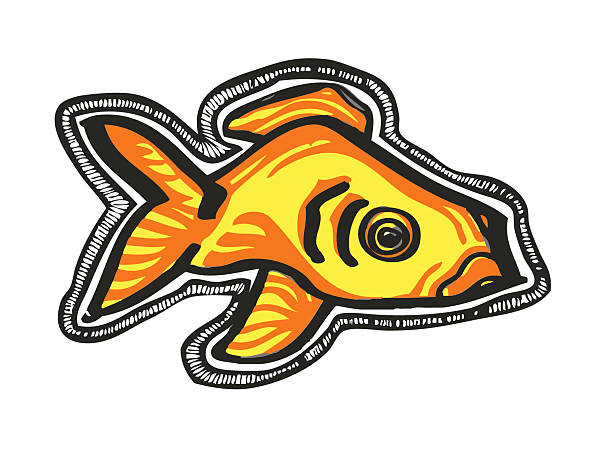 Just My Goldfish vector art illustration