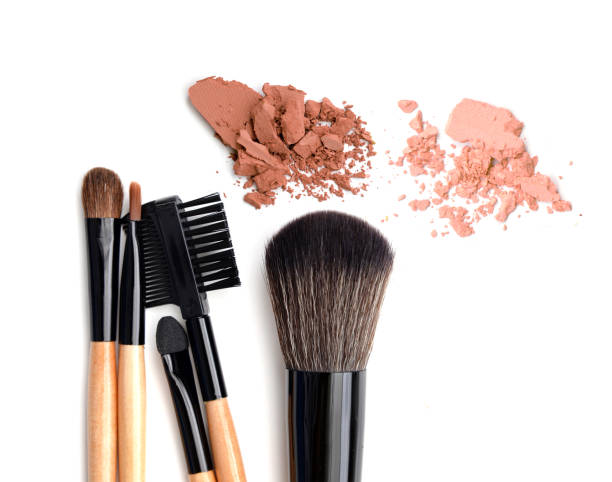 istock Professional make-up brush. collection of brushes on white background 914091116