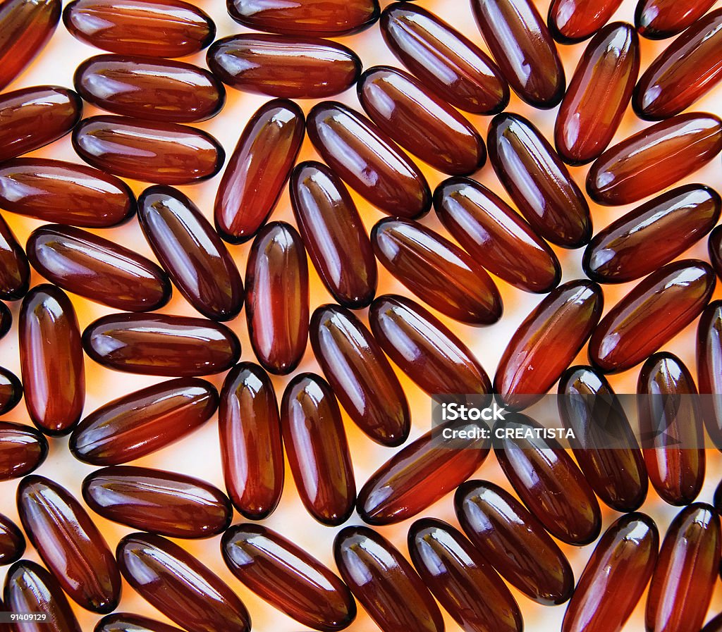 Tampas de Gel de Óleo de Semente de Linhaça - Royalty-free Alimentação Saudável Foto de stock