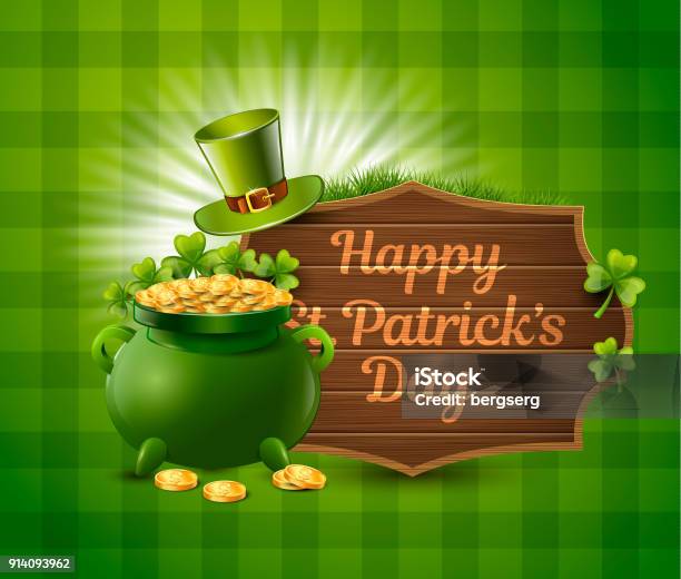 St Patrick Day Green Poster Vector Illustration Stock Illustration - Download Image Now - Antiquities, Backgrounds, Beer - Alcohol