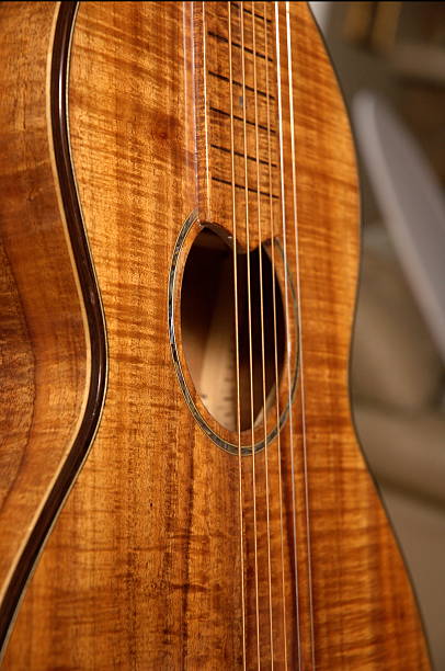 Solid Wood Guitar stock photo