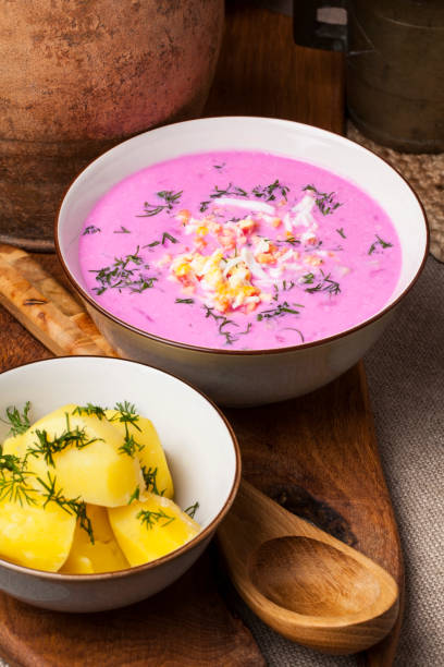 istock Traditional lithuanian cold beet pink soup 914096834