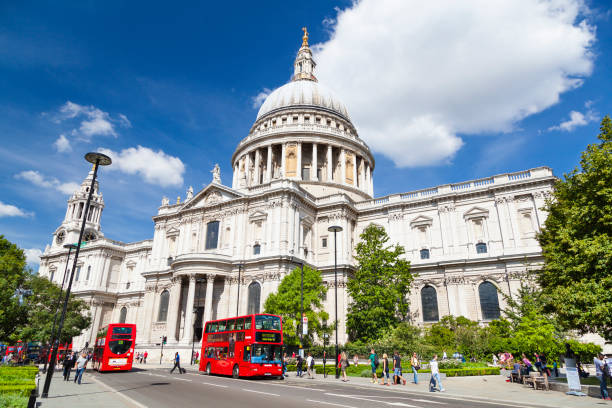 St. Paul's Cathedral in London, editorial stock photo