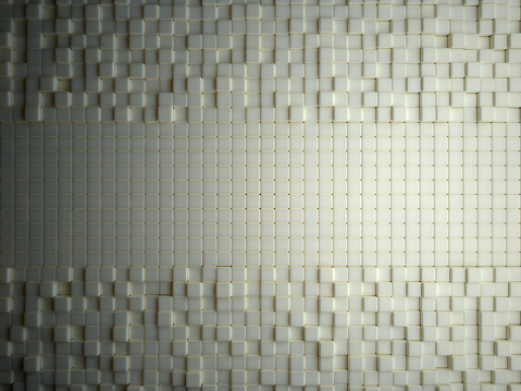 Abstract Empty Cubes. Wall Background. 3d Render Illustration