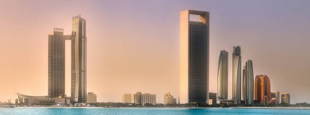 istock View of Abu Dhabi Skyline at sunrise, UAE 914108666
