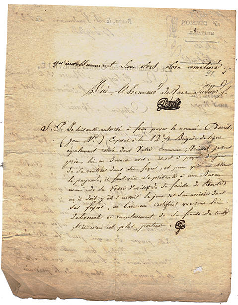istock antique handwritten French script on parchment paper 91411330