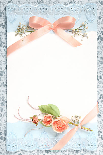 paper blank with flowers design stock photo