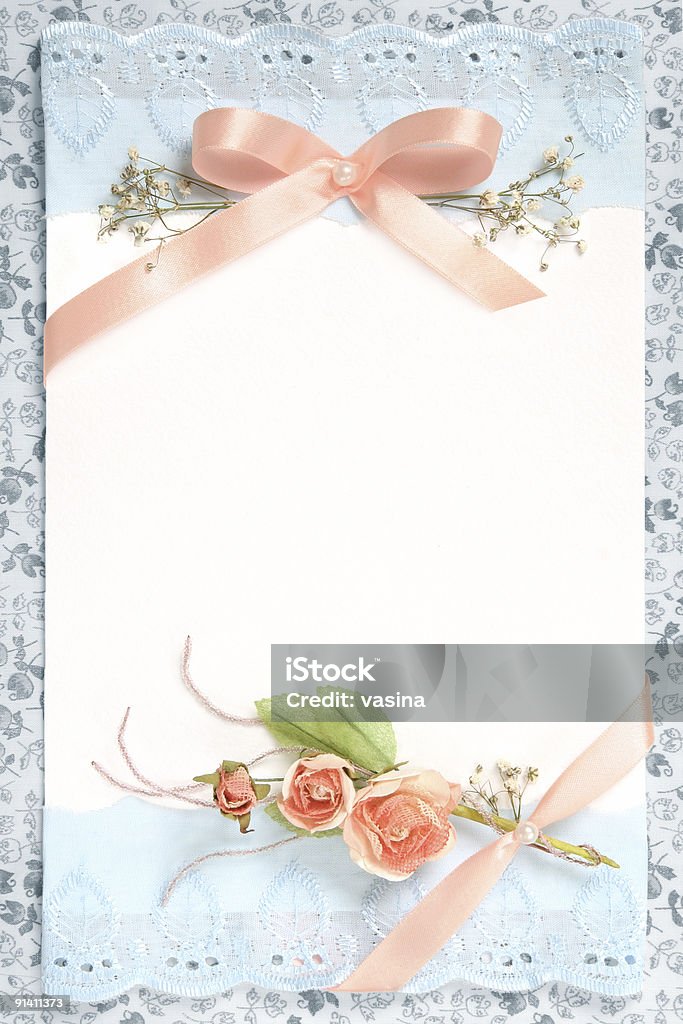 Papel em branco com flores design - Royalty-free Estilo retro Foto de stock