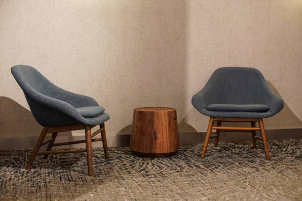 istock molded blue chairs in a waiting area 914114546