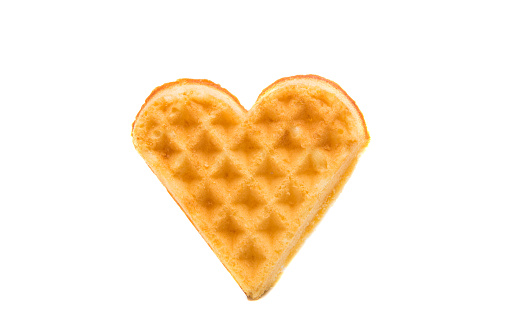 waffles heart on a white background