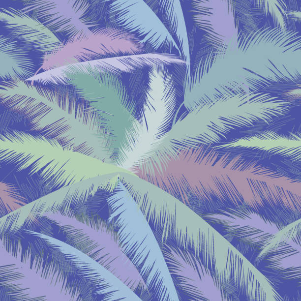 florale muster. palme blätter. sommer tropischen nahtlose textur - tree wind palm tree hawaii islands stock-grafiken, -clipart, -cartoons und -symbole