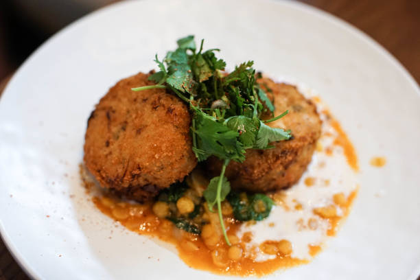 istock overhead view of crab cake appetizers 914121950