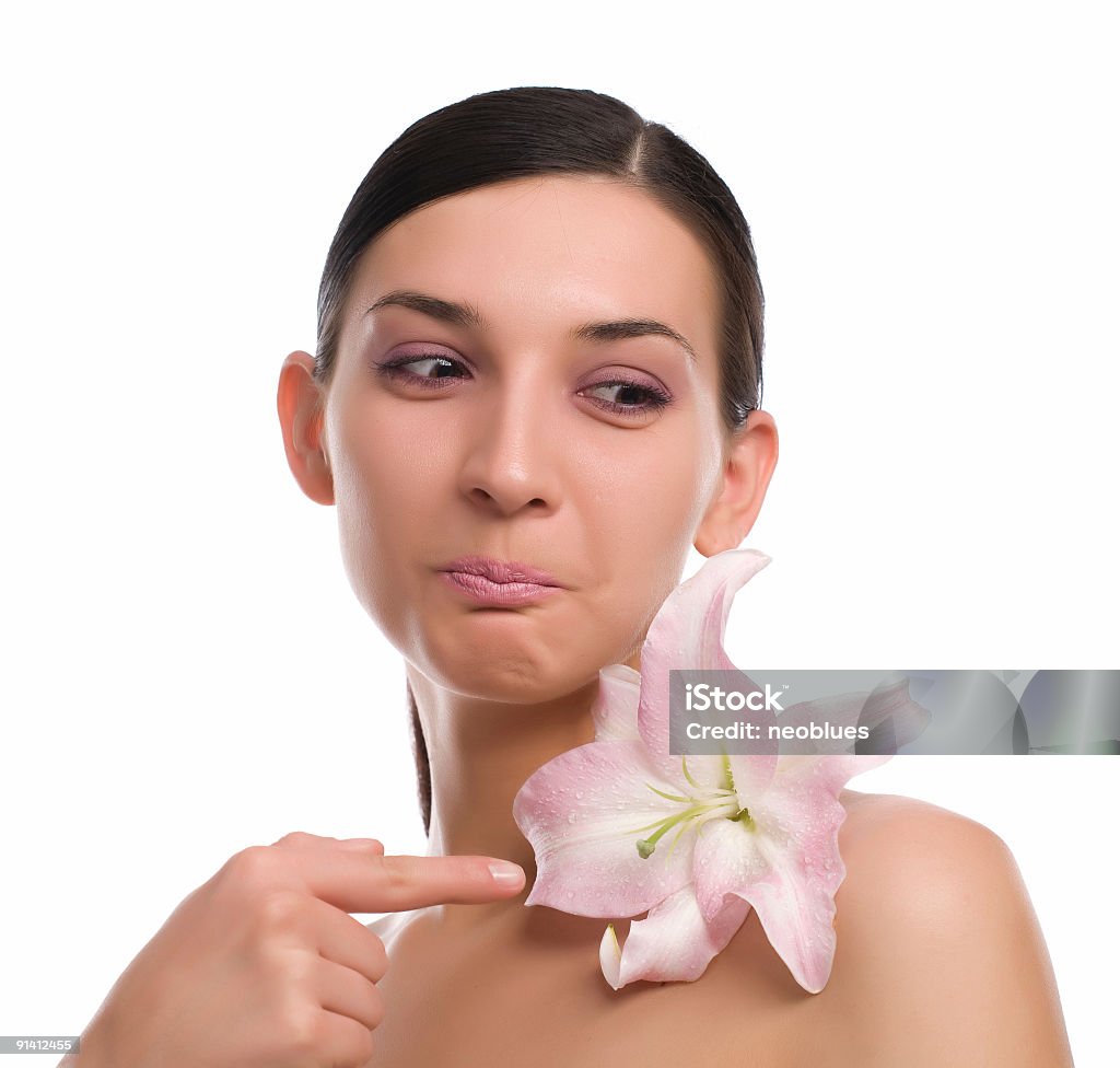 Bonitos lady com madonna lily - Royalty-free Adulto Foto de stock