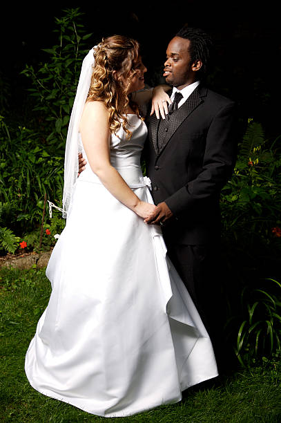 istock young couple wedding portraits 91412698