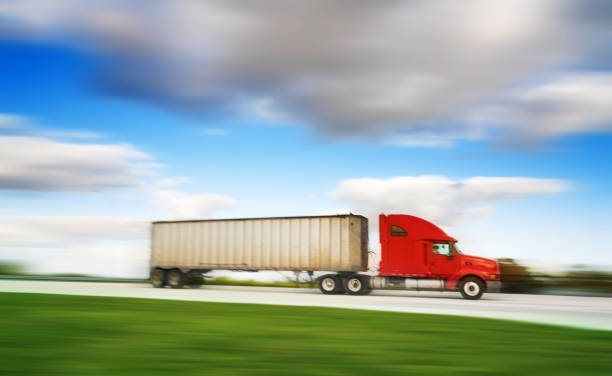 istock Semi-truck on the highway 914130010