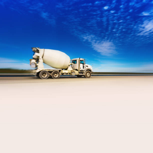 istock Concrete mix truck on the highway 914130580