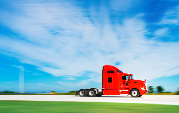 istock Semi-truck on the highway 914137308