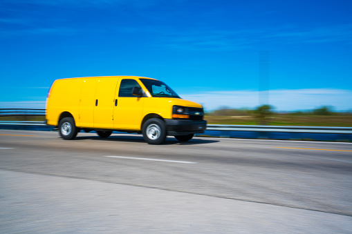 Delivery van on the highway