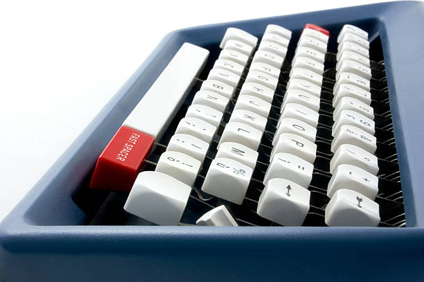 タイプライター - typewriter key typewriter keyboard blue typebar ストックフォトと画像