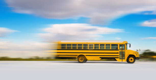 istock School Bus on the highway 914140296