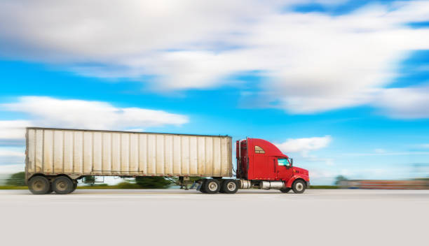 istock Semi-truck on the highway 914140560