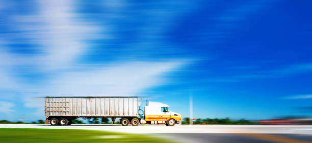 istock Semi-truck on the highway 914140800