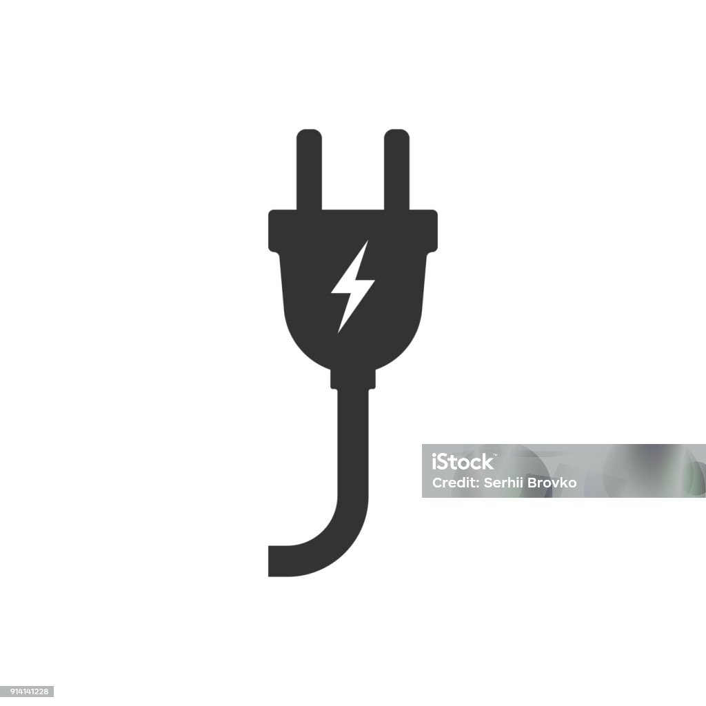 Elektrische Stecker Symbol. Vektor-Illustration. - Lizenzfrei Stromstecker Vektorgrafik